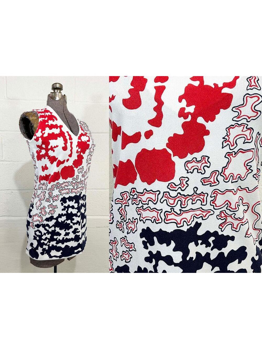 Vintage Jane Colby Sleeveless Tunic Mod 1960s Mini Micro Sizzler Small Medium
